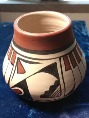 Southern Design Hand Painted Vase Signed R Galvan